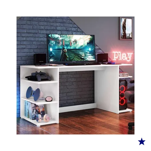 Mesa Gamer Escrivaninha Guilda Multimóveis Branca