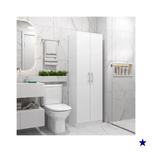 Armário Banheiro 2 Portas Branco Carraro