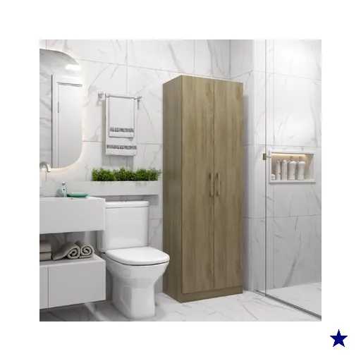 Armário Utilitário Banheiro 2 Portas Carraro - Noce