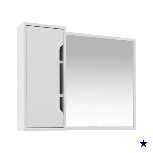 Espelheira para Banheiro Flex 80cm com 1 Porta Multimóveis CR10116 Branco