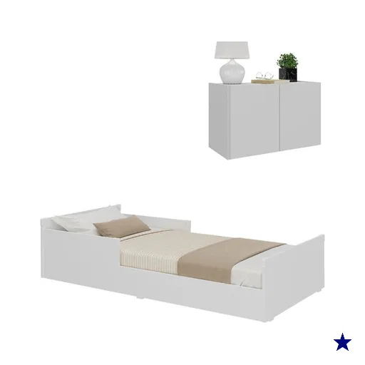 Minicama Infantil Montessoriana e Mesa Cabeceira 2 Portas Multimóveis MP4205…