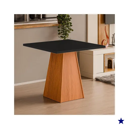 Mesa de Jantar Quadrada 4 Lugares Multimóveis CR50226 Cinamomo/Preto