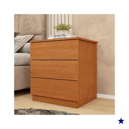 Mesa de Cabeceira com 3 Gavetas 45cm Multimóveis CR35472 Cinamomo