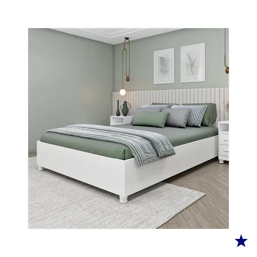 Cama de Casal para Colchão 138x188cm Multimóveis CR35458 Neve
