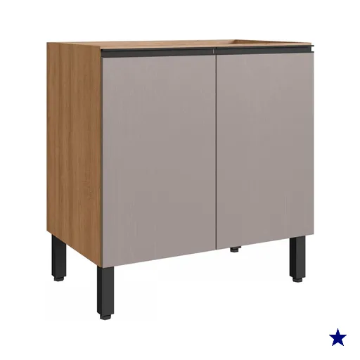 Armário de Cozinha 80 Cm 2 Portas 1 Prateleira Bege