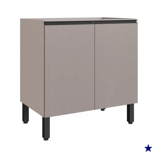 Armário de Cozinha 80 Cm 2 Portas 1 Prateleira Bege 613947