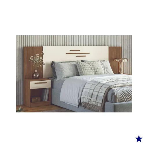 Cabeceira Cama Box Madeirado Casal/Queen Loanda c/ 2 Mesas e 2 Gavetas…