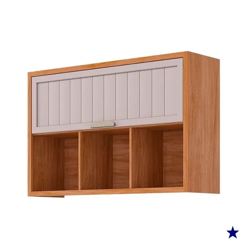 Armário Aéreo Cozinha Modulado Eloise c/ 1 Porta Basculante Riscada e 3…