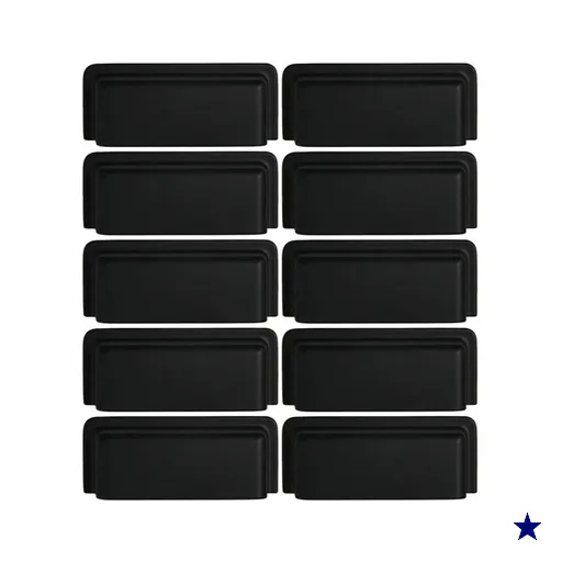 Conjunto 10 Puxadores Eden 1791 Preto Fosco Torralba Móveis Armários Gavetas