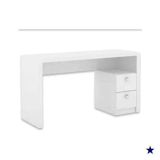 Mesa Escrivaninha Juvenil ME4130 c/ 2 Gavetas Branco - Tecno Mobili