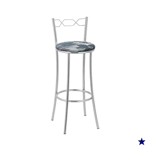 Kit 2 Banquetas Cromadas BC51A de Metal e Assento Espuma D15 Treparoni - Azul e…