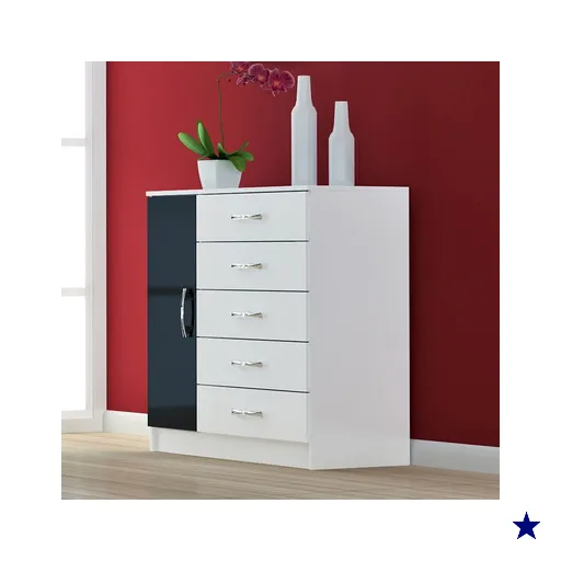 Cômoda Sapateira Cp153 Branco/preto - Evidência Móveis