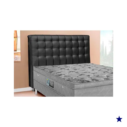 Cabeceira Cama Box Estofada Casal Casal Dama Plus Courano Preto - Simbal