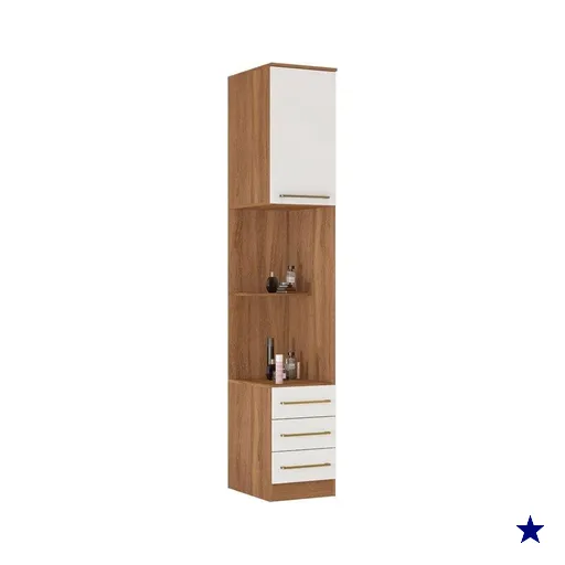 Módulo de Quarto Casal Armário Mesa de Cabeceira 71180K Irlanda c/ 1 Porta e…