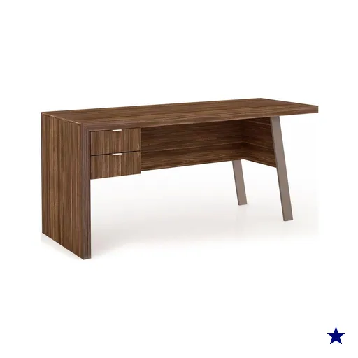 Escrivaninha p/ Escritório ME4122 c/ 2 Gavetas Nogal/FendiOff - Tecno Mobili