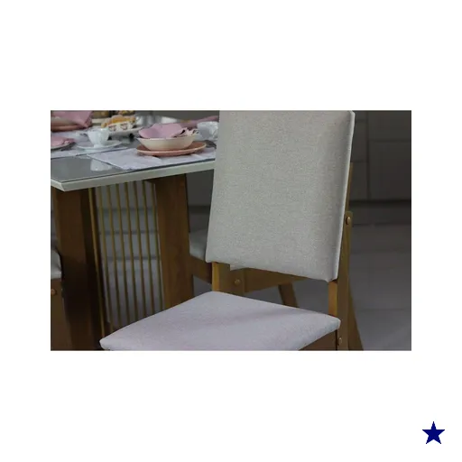Kit 2 Cadeiras Sala Jantar Mila 2 Un Nature/Veludo Light Marrom Amêndoa - Henn
