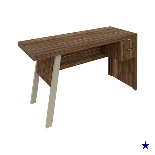 Mesa Computador ME4122 c/ 2 Gavetas Nogal - Tecno Mobili