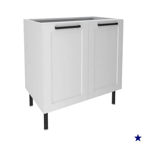 Gabinete p/ Pia Cozinha Tecno Mobili CZ-3301 s/ Tampo c/2 Portas 80cm Branco
