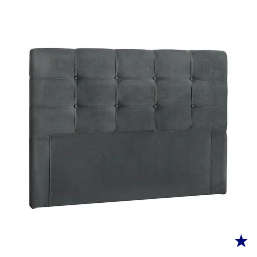 Painel de Cama Box Estofada Queen Clean Plus Suede Cinza - Simbal
