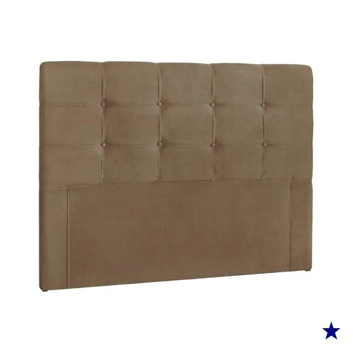 Painel de Cama Box Estofada Queen Clean Plus Suede Marrom Taupe - Simbal