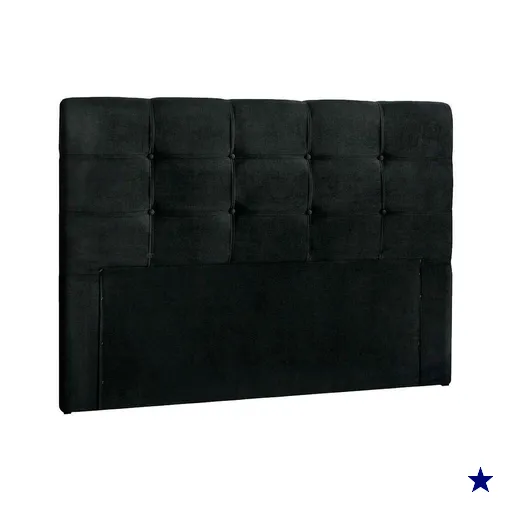 Painel de Cama Box Estofada Queen Clean Plus Suede Negro - Simbal