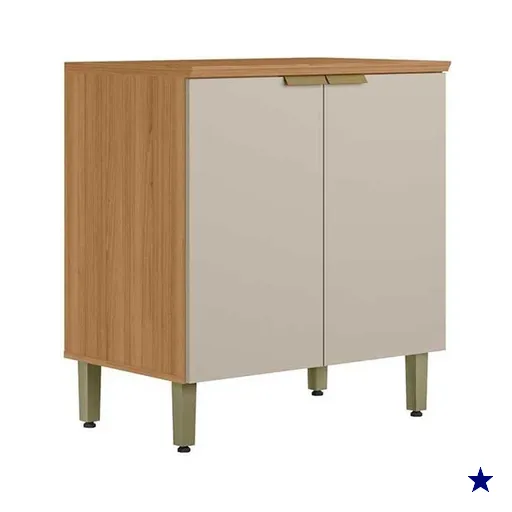Módulo Cozinha Linea Selene Selene c/2 portas 80cm Jequitiba/Off White Fosco…
