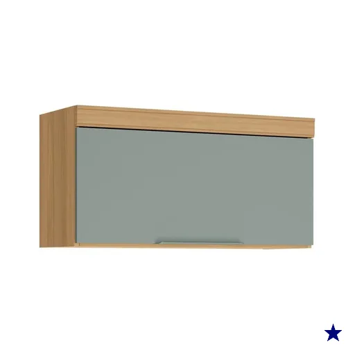 Armário Aéreo Marquesa 100% MDF 1 Porta Verde e Nature 80 cm