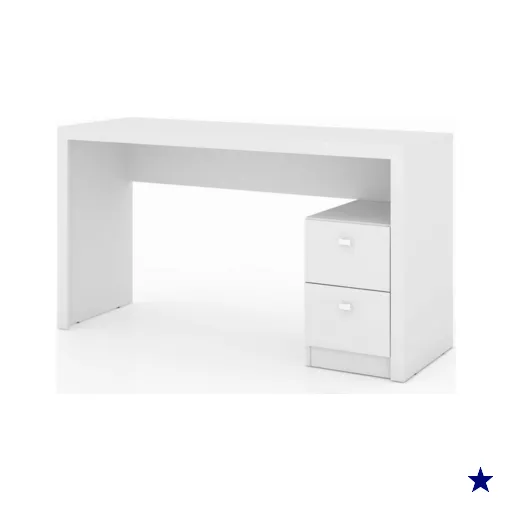 Mesa Para Escritório 2 Gavetas Me4130 Branco - Tecno Mobili