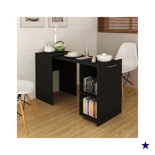 Armário para Escritório Retrátil 1 Prateleira Preto Me4170 - Tecno Mobili