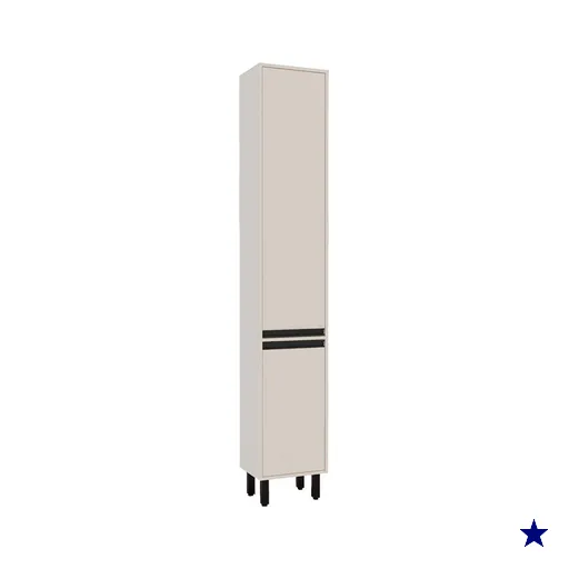 Paneleiro 36,8 Cm Koya 2 Portas 2 Prateleiras Creme - Politorno
