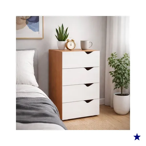 Gaveteiro Porto 4 Gavetas 40250684 Branco/Freijó - Politorno