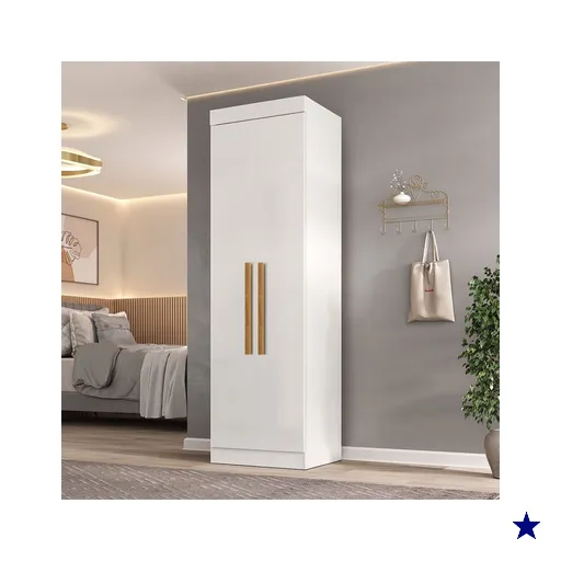 Guarda-Roupa Solteiro Cecília 2 Portas Branco - Pnr Móveis