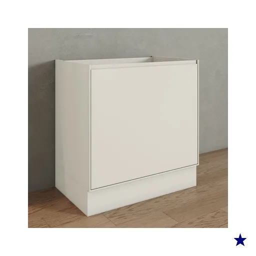 Balcão de Cozinha 80 Cm Fineze 2 Portas 100% Mdf Areia Hp - Henn