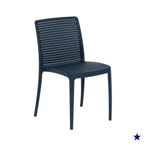 Cadeira Dots Azul Navy Empilhável em Polipropileno