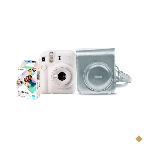 Kit Câmera Analógica Fujifilm Instax Mini 12 Mermaid com Bolsa e Pack com 10…