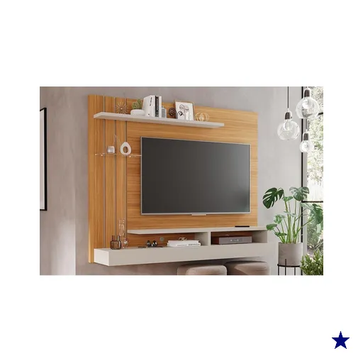 Home p/TV até 50 Polegadas Valência c/ Prateleira e Nichos 160x135cm…