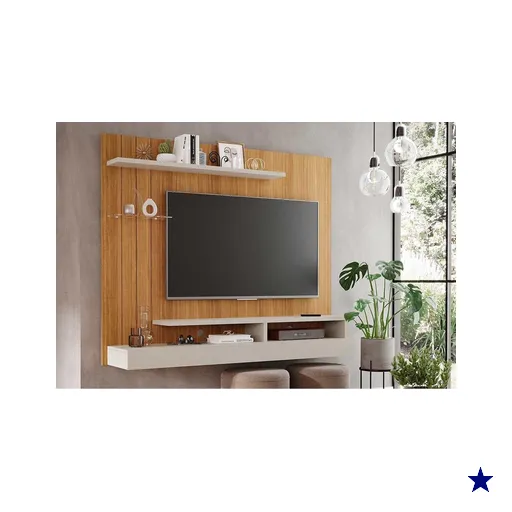 Home p/TV até 50 Polegadas Valência Plus c/ Prateleira e Nichos 160x135cm…