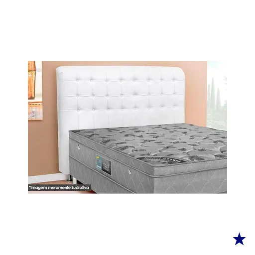 Cabeceira Cama Box Estofada Casal Casal Dama Plus Courano Branco - Simbal