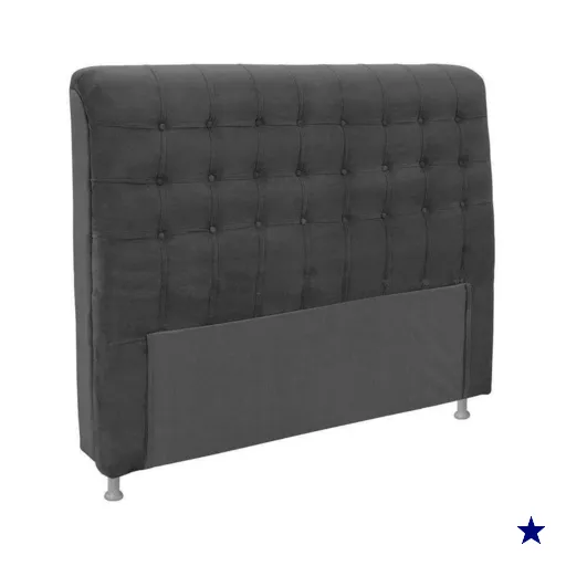 Cabeceira Cama Box Estofada Casal Casal Dama Plus Suede Cinza - Simbal