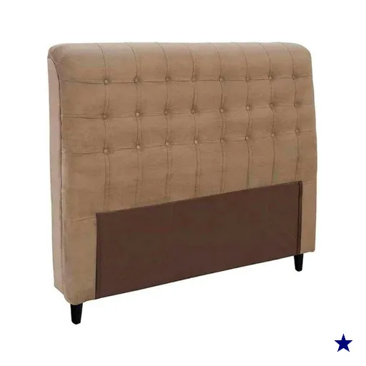Cabeceira Cama Box Estofada Casal Casal Dama Plus Suede Bege - Simbal