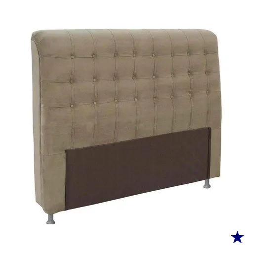 Painel de Cama Box Estofada Casal Dama Plus Suede Marrom Taupe - Simbal