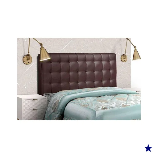 Painel de Cama Box Estofada - Dama Plus Casal - Courano Cacau - Simbal