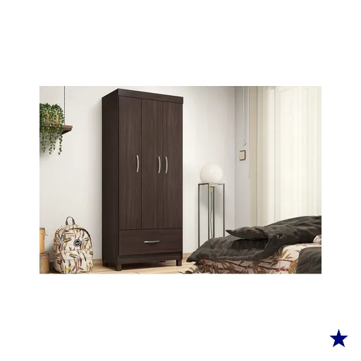 Guarda Roupa Solteiro 3 Portas e 1 Gaveta Prince Cafe Touch - Demóbile