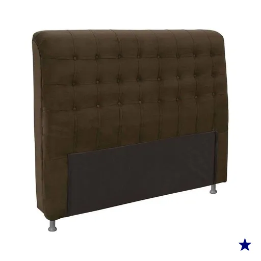 Painel de Cama Box Estofada Casal Dama Plus Suede Marrom Chocolate - Simbal