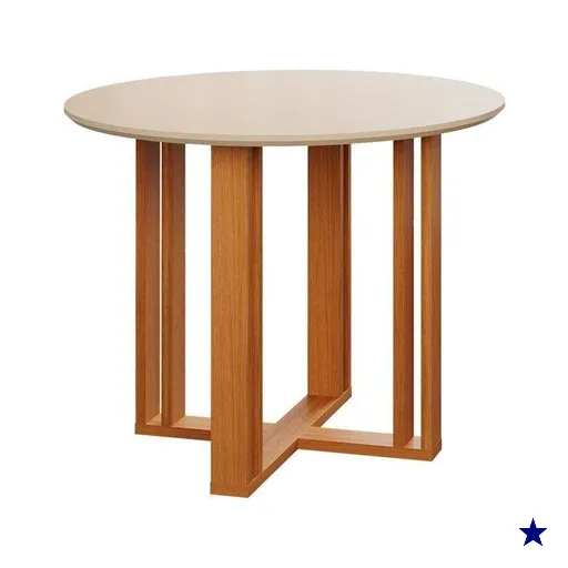 Mesa Multiuso Cozinha Flora c/ Tampo Madeirado 109cm Nature/Off White - Cimol