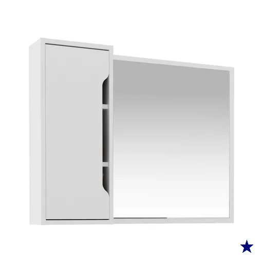 Espelheira para Banheiro BN3645 com 1 Porta Branca 80x60cm Tecnomobili
