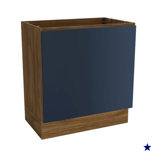 Balcão Para Forno de Embutir Celeste Kappesberg 100% MDF Nogueira/Azul 80cm