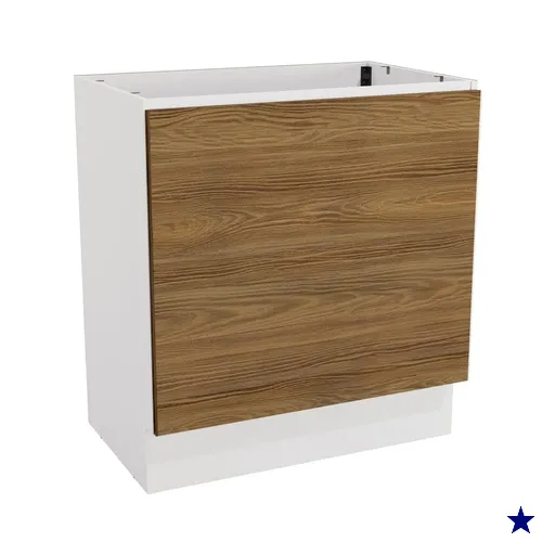 Balcão Para Forno de Embutir Celeste Kappesberg 100% MDF Branco/Nogueira 80cm