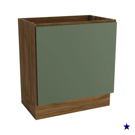Balcão Para Forno de Embutir Celeste Kappesberg 100% MDF Nogueira/Verde 80cm