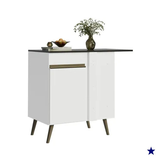 Balcão de Cozinha Canto com 1 Porta 90cm Retrô Florença Multimóveis MP2432